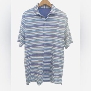 Johnnie O Men’s Striped Golf Polo Shirt size Large